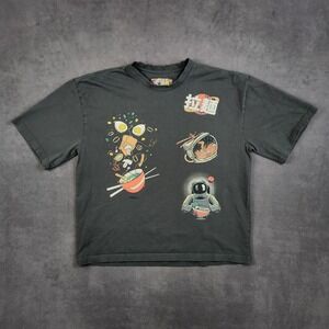 American‎ Garage Heavy Cotton Boxy Fit Graphic Tee Shirt Mens Large Black